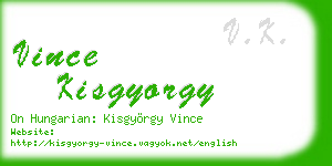 vince kisgyorgy business card